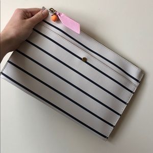 New JCrew striped pouch